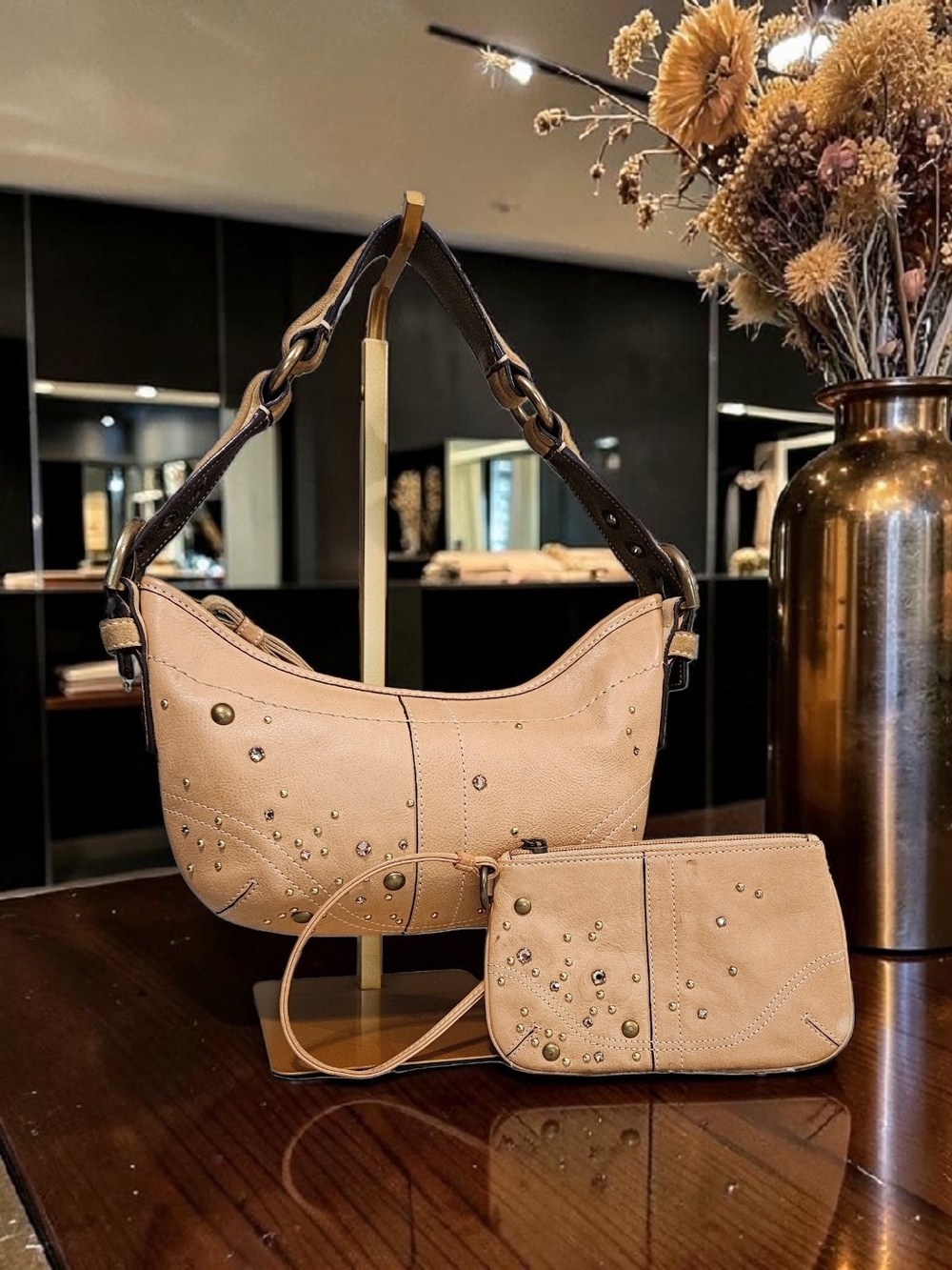 Coach SOHO 2005 Vintage Limited Edition Set w/Bronze Studs/Swarovski Stones